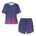 thumbnail image 4 of Lsque Violet Glitter Women's Short-Sleeved Pajama Set - 2 Piece Soft and Lightweight Sleepwear Set-Medium, 4 of 9