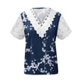 thumbnail image 4 of Karymi Womens T Shirts Fashion Eyelet Short Sleeve Lightweight T Shirts Lace V Neck Flower Pattern Tops Loose Shirts Pullover Lounge Blouse for Daily Wear, 4 of 5