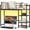 Black With Led Strip, variant on Desk Hutch with Shelf, 38.6" Desktop Organizer with Monitor Stand, 4 Tier Wood Display Rack and Storage Bookshelf for Home Office, Rustic Brown