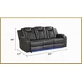 thumbnail image 2 of Modern Gray 3-Piece Power Reclining Living Room Set – Pebbled Faux Leather, LED Lights & USB Ports, 2 of 25