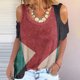 thumbnail image 2 of Elegante mujer cuello redondo impresión manga corta camiseta blusa Tops sudadera OAVQHLG3B Store lin121212, 2 of 5