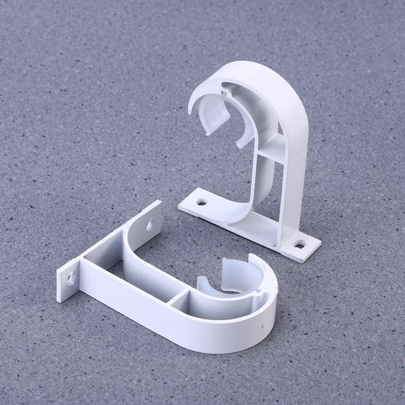 HAMPPLIES 2Pcs Aluminum Alloy Curtain Rod Brackets White with Anti Slip Silicone Pad
