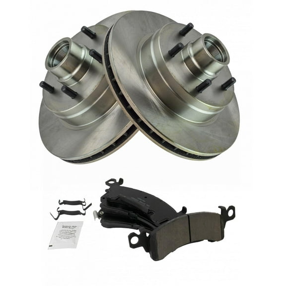 TRQ Front Brake Pad & Rotor Kit Brake Pads Brake Rotor Ceramic Fits Select 1991-1996 Buick Roadmaster 1991-1992 Cadillac Brougham Chevrolet Caprice 1994-1996 Impala Oldsmobile Custom Cruiser