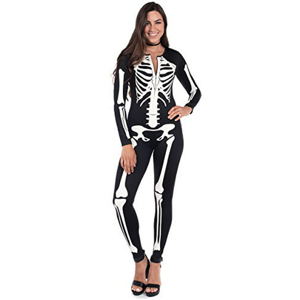Tipsy Elves Women's Skeleton Halloween Costume Body Suit: Medium Black ...