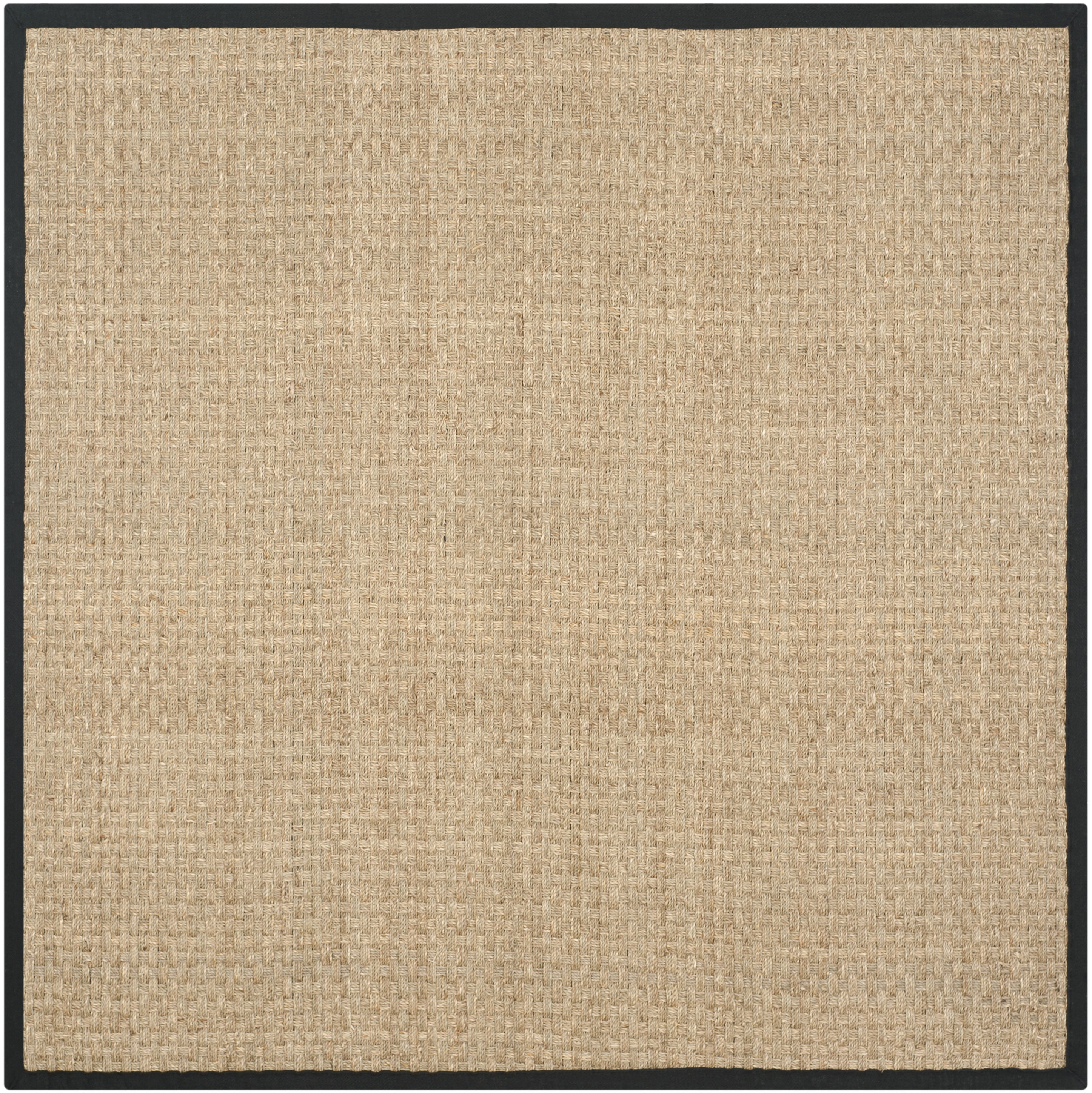SAFAVIEH Natural Fiber Arbor Bordered Area Rug, Natural/Black, 3' x 3' Square - Coastal Design, Natural & Black, Seagrass, Ideal for Entryway, Kitchen, Living Room, Office