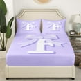 thumbnail image 3 of Erosebridal Initial F Letter Twin Sheet Sets, Princess Bow Bedding Twin Size, Purple Monogrammed Reversible Bed Sheets Twin, Microfiber Room Decor, 3pcs, 3 of 7