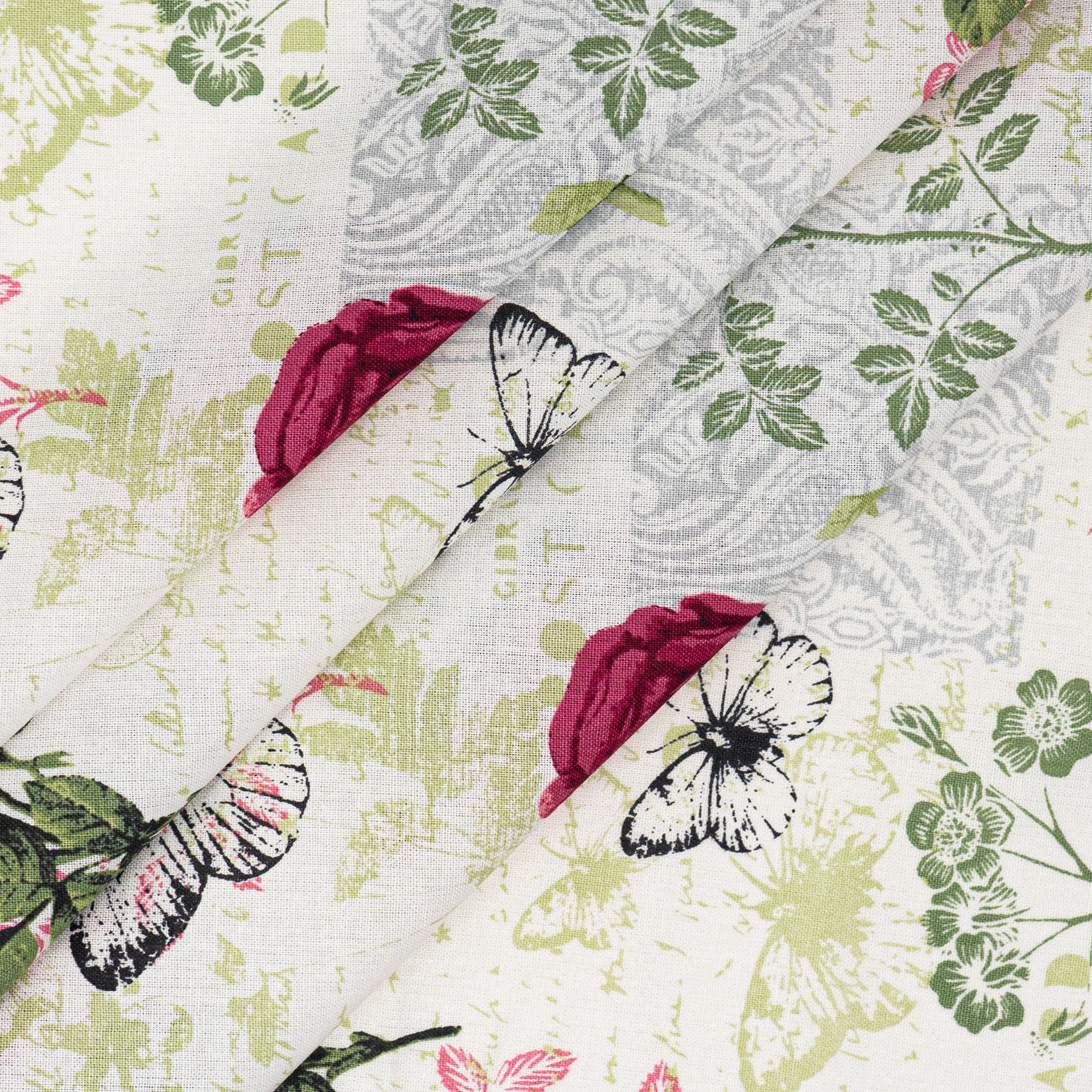 Waverly Inspirations 1 Yard Cut 100% Cotton Prints Fabric, Rose Cranbrry, 44" Wide for Quilting & Sewing