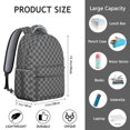 thumbnail image 6 of Gray Checkerboard Backpack for School,Cute School Bag,Schoolbag with Adjustable Shoulder Straps & Padded Back,15.3"x11"x7.1".﻿, 6 of 6