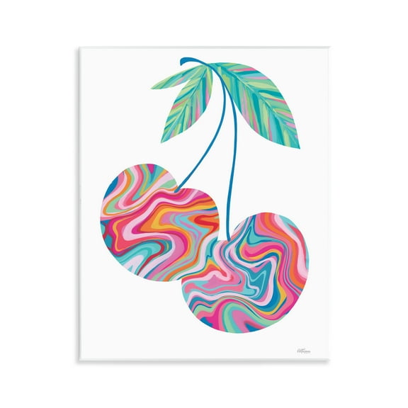 Stupell Industries Groovy Waves Cherries Food & Beverage Painting Unframed Art Print Wall Art, 11 x 14