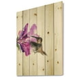 thumbnail image 2 of Designart 'Purple Fuchia VIntage Flower' Traditional Print on Natural Pine Wood, 2 of 5