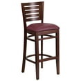 thumbnail image 7 of Flash Furniture 2 Pk. Darby Series Slat Back Walnut Wood Restaurant Barstool - Burgundy Vinyl Seat, 7 of 7