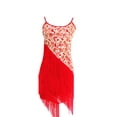 thumbnail image 2 of Whitewed Women's Sequin Tassel 1920s Fashion Knitted Jersey Jazz Dresses Red/Gold, 2 of 3