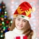 thumbnail image 5 of Conjunto de gorros navideños con astas | Gorro de Papá Noel y gorro de muñeco de nieve para fiestas navideñas | Gorros de tela no tejida para adultos y niños, 5 of 7