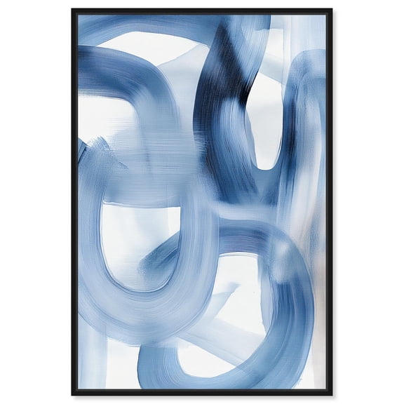 Fading Blue Mist I Canvas Print Modern Blue Wall Art by Art Remedy, Black Frame, 10 x 15