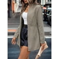 thumbnail image 5 of Female'S Ruched 3/4 Sleeve , Slim Fit Jackets with Padded Shoulder for Business Casual Khaki XL, 5 of 8