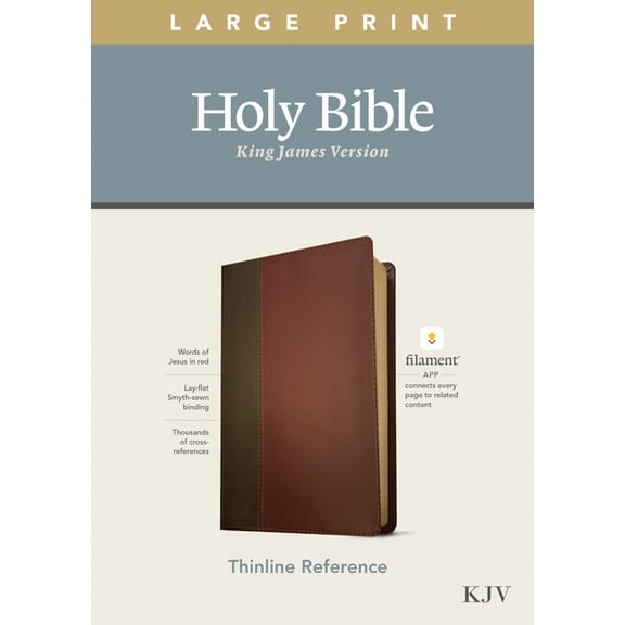 KJV Large Print Thinline Reference Bible, Filament Enabled Edition (Red Letter, Leatherlike, Brown/Mahogany), (Hardcover)