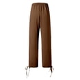 thumbnail image 4 of Women Casual Pants Solid Color Pocket Elastic Waist Drawstring Loose Comfortable Daily Wear, 4 of 4