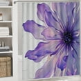 thumbnail image 6 of Shiartex  Flower Shower Curtain, Abstract Themed Modern Futuristic Image with Water Like Colored Artwork Print, Cloth Fabric Bathroom Decor Set with Hooks, Lilac Pink White, 6 of 7