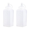 thumbnail image 1 of 2pcs Forma cuadrada Squeeze Bottles Ensalada Ensalada Botellas para el hogar (blanco), 1 of 6