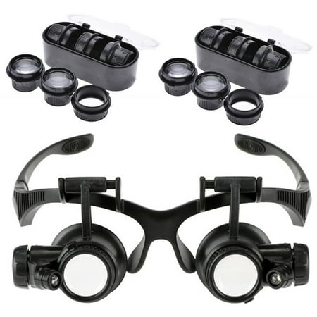 Head Magnifier with LED Light 10X 15X 20X 25X Jeweler Watch Repair Magnifying Double Eye Glasses Loupe Lens LED Light Head Magnifier with LED Light 10X 15X 20X 25X Jeweler Watch Repair Magnifying Double Eye Glasses Loupe Lens LED Light