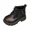 thumbnail image 1 of QHFBli Girls Ankle Boots Soft Sole for Children Fashionable Short Booties Design Black 3.5-4 Years, 1 of 8