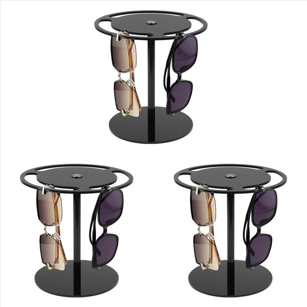 3X Soporte para Gafas de Sol, Organizador de Gafas de Sol Acrílico con Rotación de 360 Grados, Soporte para Gafas de Exhibición