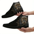 thumbnail image 5 of Coolcustomize Men's High Top Sneakers - Black & Golden Lion Mandala Shoes, Cushioned Insole for Urban Streetwear, Formal Events - Fashion Shoes Ideal Gift, Casual Durable Footwear, Stylish Hightops, 5 of 10