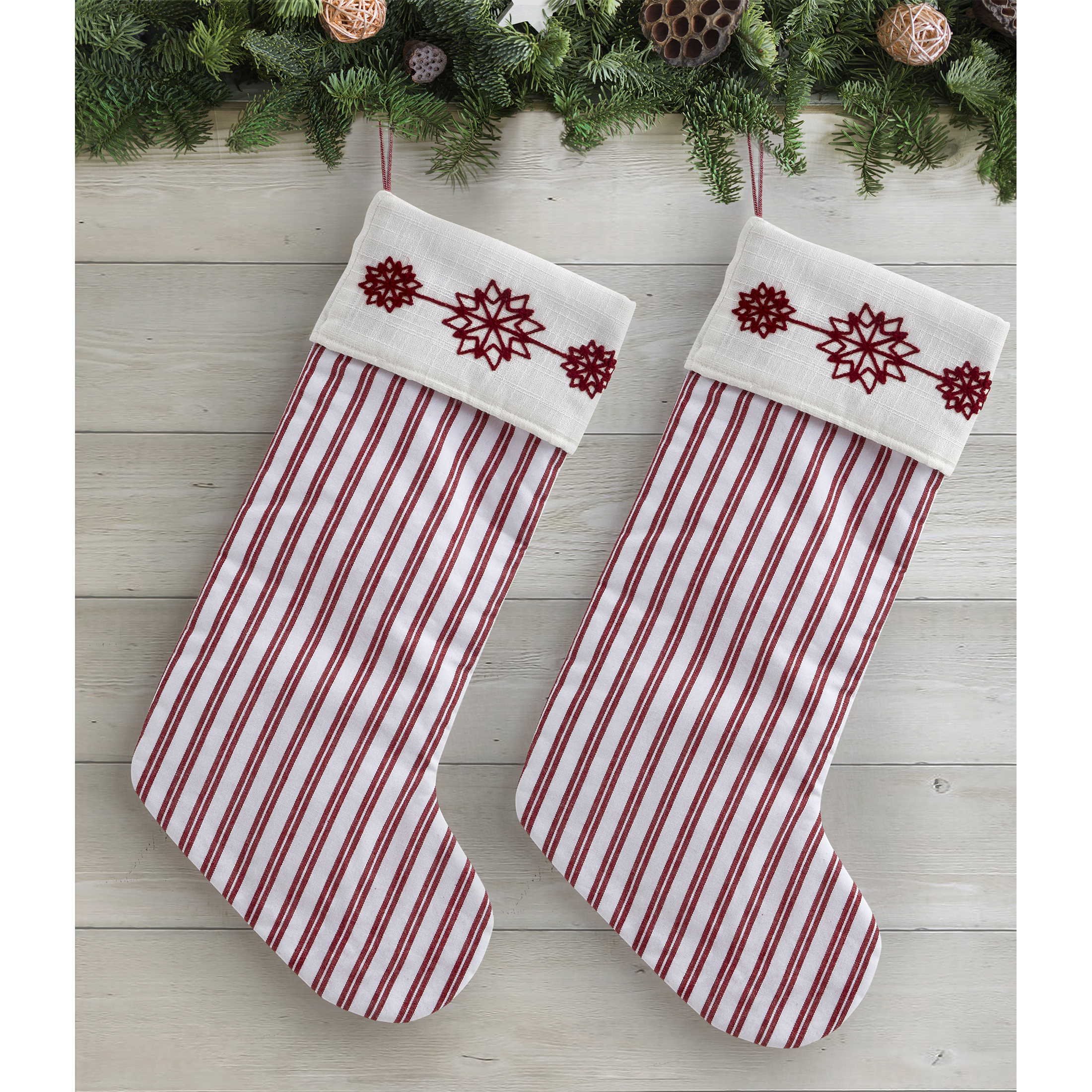 My Texas House Fallon Red Snowflake Christmas Stockings, 21" (2 Count) - image 2 of 6