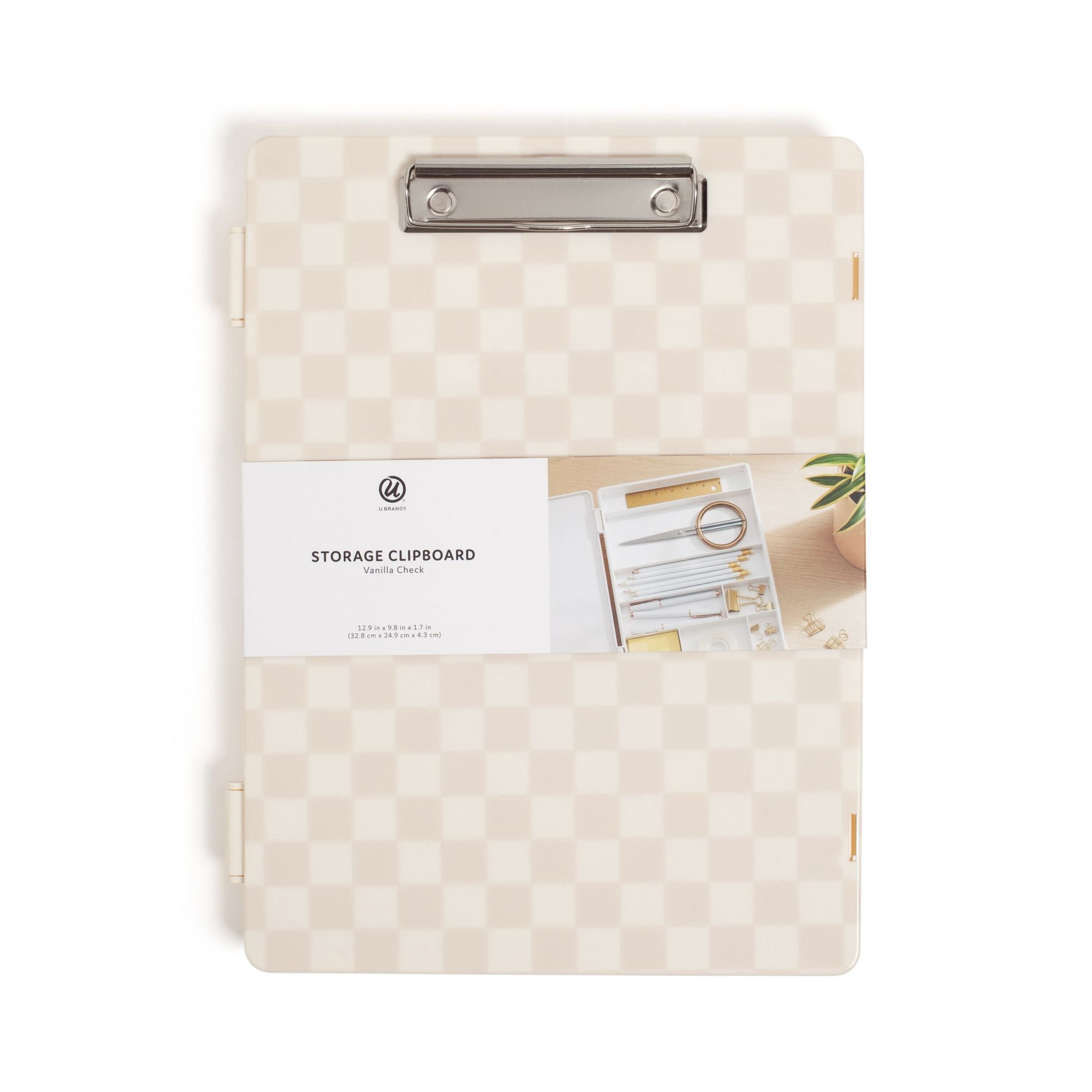 U Brands Storage Clipboard with Compartments, Vanilla Check