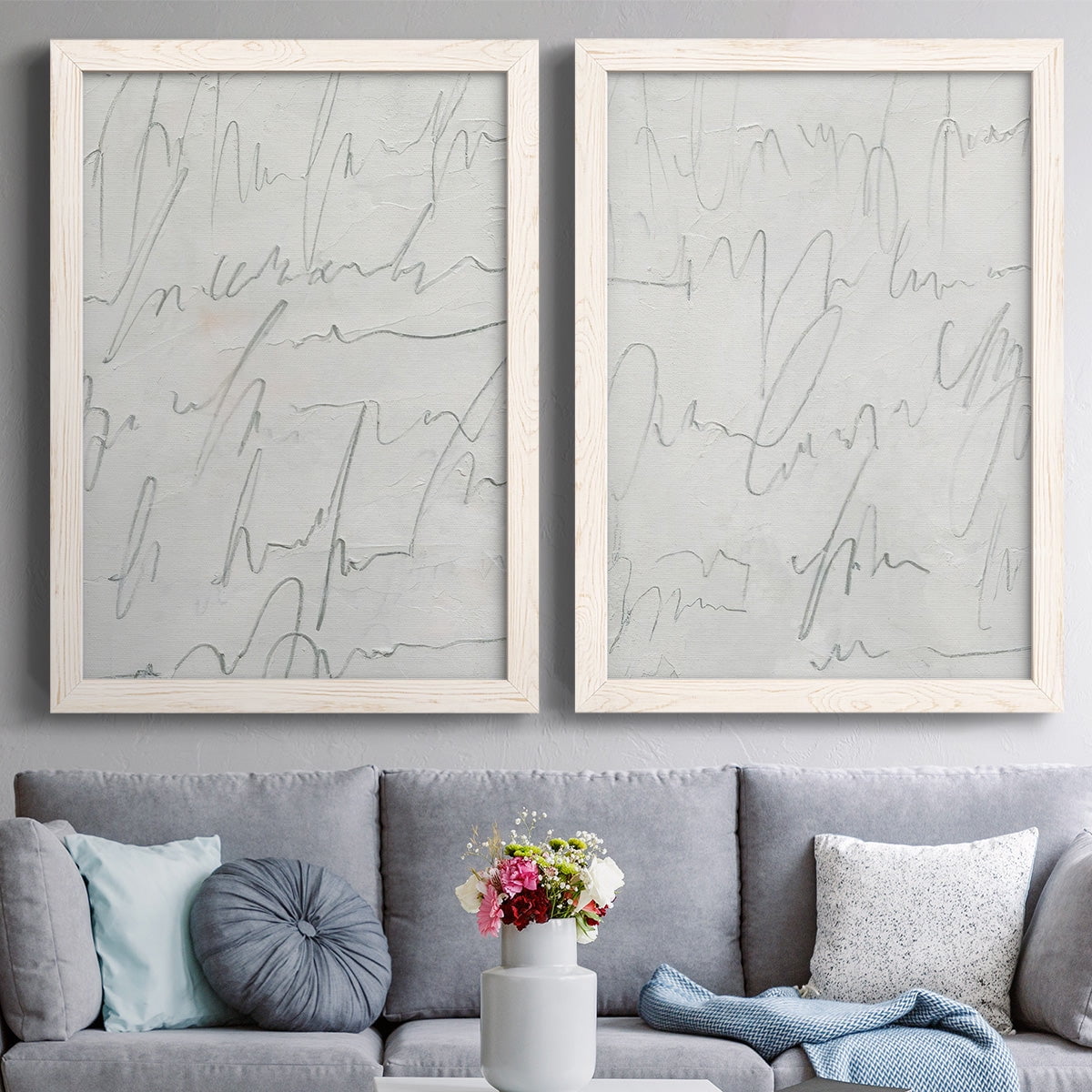 Scrabble I - Premium Framed Canvas 2 Piece Set - Ready to Hang