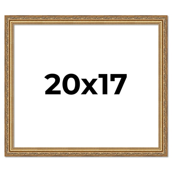 20x17 Frame Gold Solid Wood Picture Frame Width 1.25 Inches,  Interior Frame Depth 0.375 Inches,