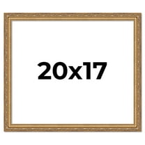 20x17 Frame Gold Solid Wood Picture Frame Width 1.25 Inches, Interior Frame Depth 0.375 Inches,