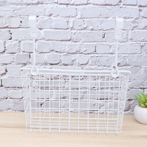 KAKOWELY 1Pcs Door Organizer Pantry Metal Storage Basket with Ventilated and Rust-free Features 11.4X10.2X5.5in