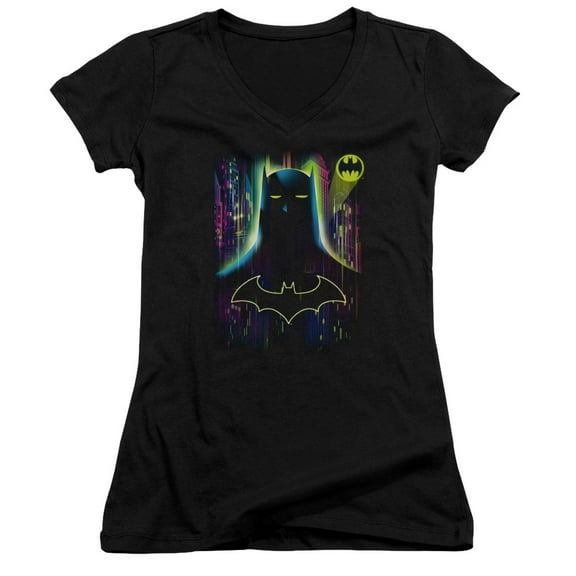 Batman Knight Lights Junior Women's T-Shirt V-Neck Black