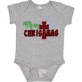 thumbnail image 3 of Inktastic Merry Christmas Buffalo Plaid Cross with Snowflakes Boys or Girls Baby Bodysuit, 3 of 5
