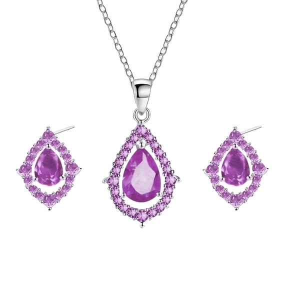 Yatlte Crystal Heart Bridal Wedding Jewelry Set Silver Rhinestone Necklace Earrings Bracelet Sets Formal Costume Jewelry for Women and Brides