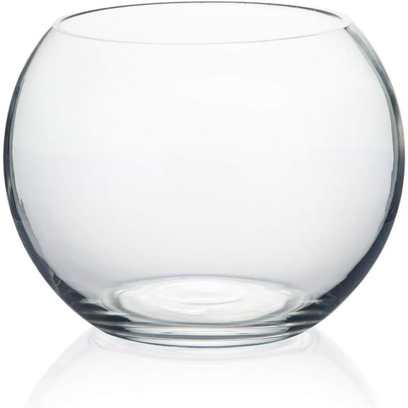 Bowl Glass Vase, Diameter 6", Height 4.5", Open Width 4", (Multiple Sizes Choices) Clear Bubble Planter Terrarium Fish Bowl for Wedding Event Home Decor, 1 Piece