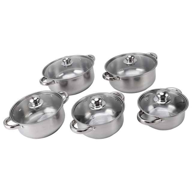 Stainless Steel Pot Set, Dishwasher Safe Stainless Steel Cookware Set for Home