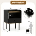 thumbnail image 3 of Gymax Nightstand w/ Drawer Bed Side Table w/ Wide Tabletop & Open Shelf, 3 of 7