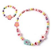 ziyahihome Children Cartoon Necklace Colorful Animal Kid Jewelry Floral Beads Fashion Bracelet Accessories