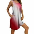 thumbnail image 4 of dazeni Women's Nightgown 2025 Trendy Tie Dye Sleeveless Nightshirt Crew Neck Chemise Sleep Dress Soft Night Dress Loose Sleepwear with Pockets, 4 of 7