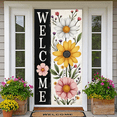 thumbnail image 7 of Yatrandify Decorative Design Welcome Banner Garden Theme Floral Decoration Colorful Flowers for Home Entrance Outdoor Decoration Front Porch, 7 of 7