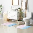 thumbnail image 6 of Yayeee Bath Rug for Bathroom Floor Non Slip Rectangle Fluffy Soft Absorbent Mat, 16"x24", Light Blue Stripes, 6 of 7