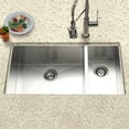 thumbnail image 2 of Houzer Contempo 33 in Stainless Steel Undermount 70/30 Double Right Prep Bowl Kitchen Sink with Strainer and Grid - CTO-3370SR, 2 of 7