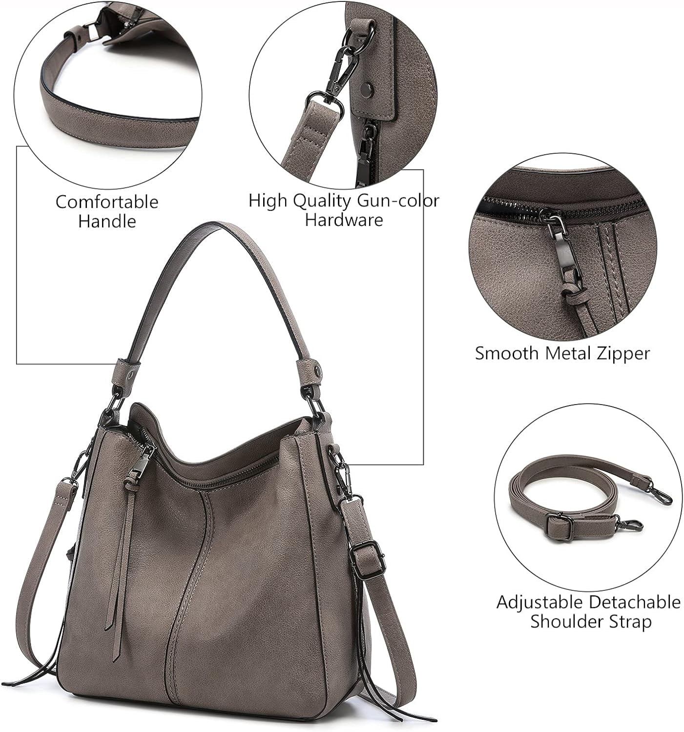 Fashion Handbags for Women Large Designer Ladies Hobo bag Bucket Purse Faux Leather
