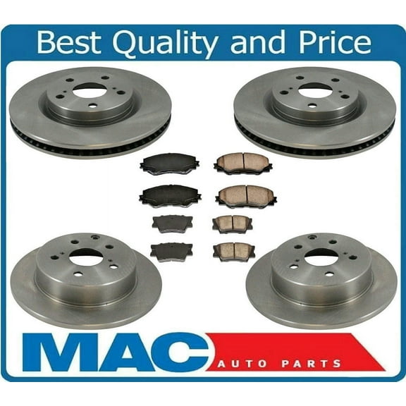 Fits 06-17 Rav4 With 3Rd Row Seating Brake Disc 296MM Rotors Ceramic Brake Pads