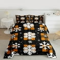thumbnail image 2 of Feelyou Xmas Snowflake 01, Orange Checkered Twin Comforter Sets, Happy Christmas Holiday Reversible Bedding Set, Luxury Bedroom Decor,2 Pieces, 2 of 8