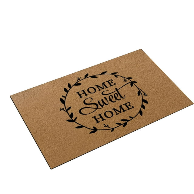 Ohufall Home Decor Welcome Mat Front Door Mat Washable Rugs Outdoor Entrance Artificial Coir Palm Leaf Doormat For Porch Patio