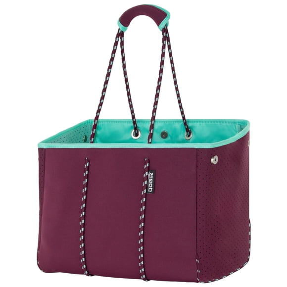 Bolsa de Playa Tote QOGiR Neopreno Multipropósito Rojo Vino y Menta L