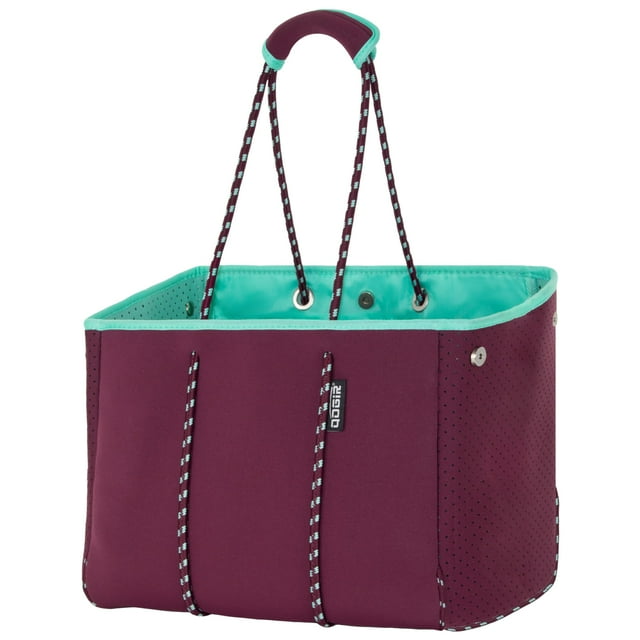 Bolsa de Playa Tote QOGiR Neopreno Multipropósito Rojo Vino y Menta L